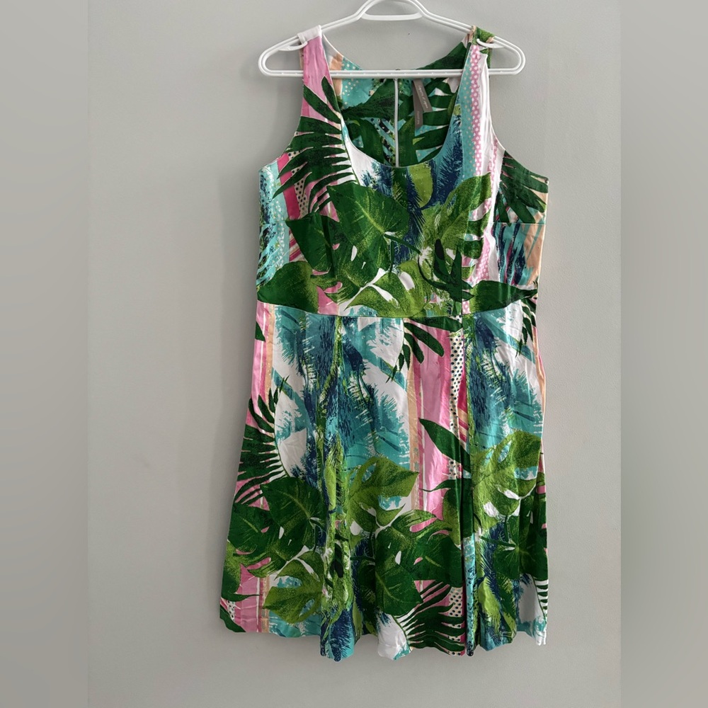 Coquette et Coquine Summer Floral Cotton Dress Forest Tropical Flared Sexy 1X